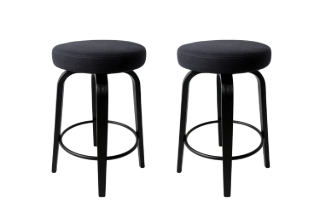 Picture of LUKE H26" 360° Swivel Counter Height Stool (Dark) - 2 Chairs in 1 Carton
