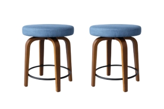 Picture of LUKE H23" 360° Swivel Counter Height Stool (Blue) - 2 Chairs in 1 Carton