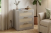 Picture of BRINLY 3-Drawer Nightstand with Charging Station (Grey)