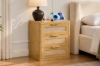 Picture of BRINLY 3-Drawer Nightstand with Charging Station (Oak)