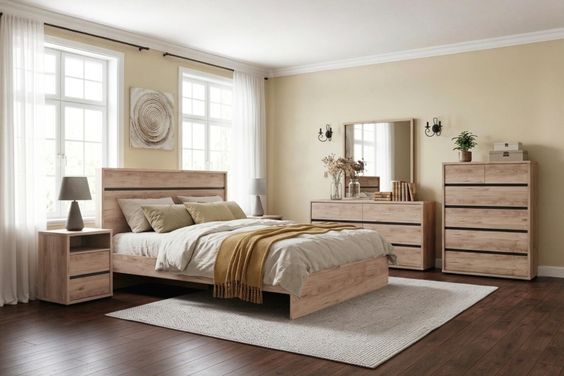 Picture of OAKFORD 3PC/4PC/5PC Bedroom Combo Set in Queen/Eastern King Size