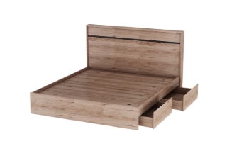 Picture of OAKFORD Bed Frame with Two Movable Storage Drawers - Queen Size