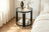 Picture of CAELO D19.5" Glass Top Coffee Table (Black)
