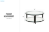 Picture of CAELO D36" Glass Top Coffee Table (Black)