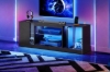 Picture of MAVIK 55"/63" TV Stand with Power Outlets, Multi-Color LED Lights & Adjustable Glass Shelves