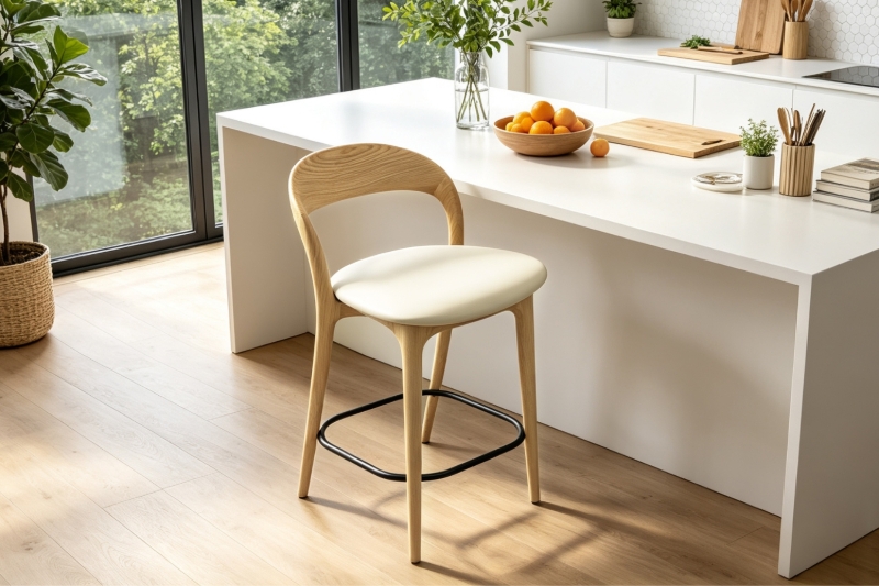 Picture of NILO Solid Ash Wood Counter Height Chair