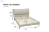 Picture of SORENA Genuine Leather Bed Frame in Queen/Eastern King Size (Beige)