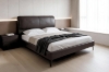 Picture of SORENA Genuine Leather Bed Frame in Queen/Eastern King Size (Dark Brown)