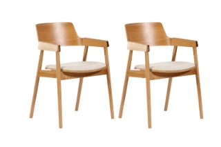 Picture of LUCA Solid White Oak Frame Armchair - 2 Chairs in 1 Carton