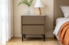 Picture of HALMON 2-Drawer Sintered Stone Top Nightstand (Brown)
