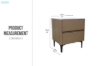 Picture of HALMON 2-Drawer Sintered Stone Top Nightstand (Brown)