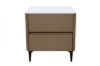 Picture of HALMON 2-Drawer Sintered Stone Top Nightstand (Brown)