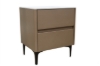 Picture of HALMON 2-Drawer Sintered Stone Top Nightstand (Brown)