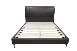 Picture of SORENA Genuine Leather Bed Frame (Dark Brown) - Queen Size