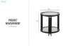 Picture of CAELO D19.5" Glass Top Coffee Table (Black)