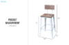 Picture of WODEN Bar Stool with Footrest