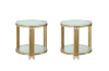 Picture of CAELO 2PC D19.5" Glass Top Coffee Table (Gold)