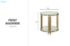 Picture of CAELO 2PC D19.5" Glass Top Coffee Table (Gold)