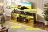 Picture of KYNOX 55" TV Stand with Power Outlets, Multi-Color LED Lights, Concealed Storage Cabinet & Adjustable Glass Shelves (Black)