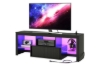 Picture of KYNOX 55" TV Stand with Power Outlets, Multi-Color LED Lights, Concealed Storage Cabinet & Adjustable Glass Shelves (Black)