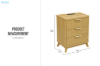 Picture of CALVEN 3-Drawer Nightstand with Dual Power Outlets & USB Ports (Oak)