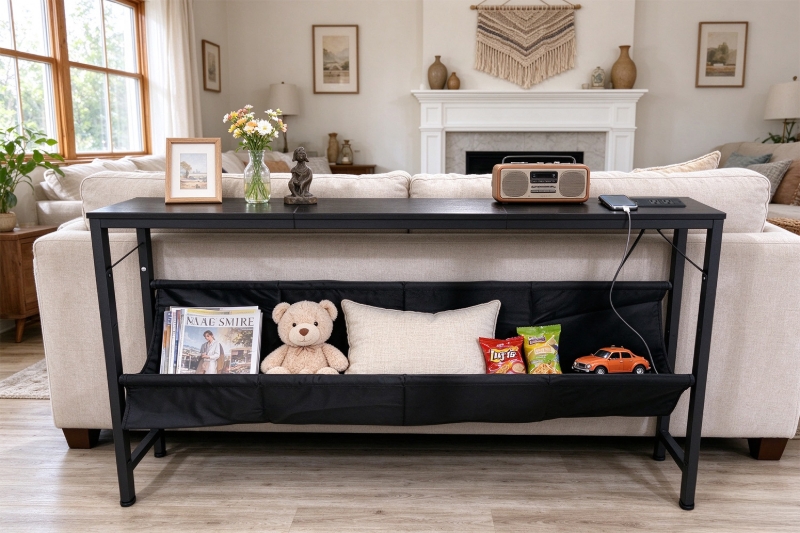 Picture of BRUNT Console Table with Storage Organiser, 2 AC Outlets & 2 USB Ports